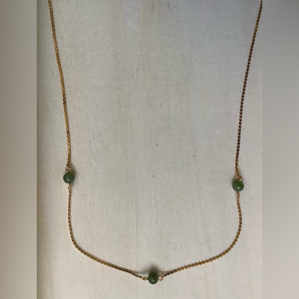 New vintage minimalist jade pendant necklace